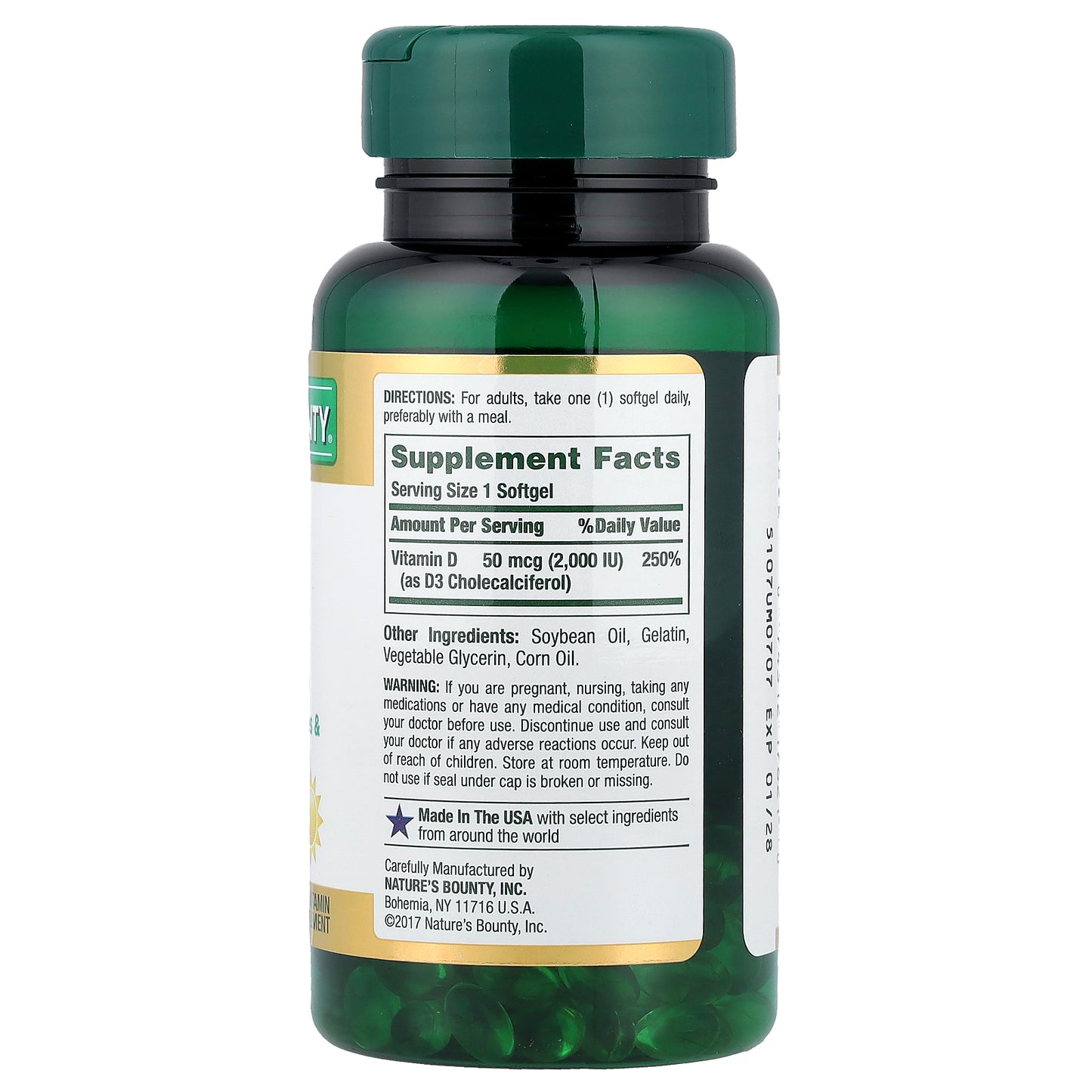 Nature's Bounty, D3 , 50 mcg (2,000 IU), 150 Rapid Release Softgels