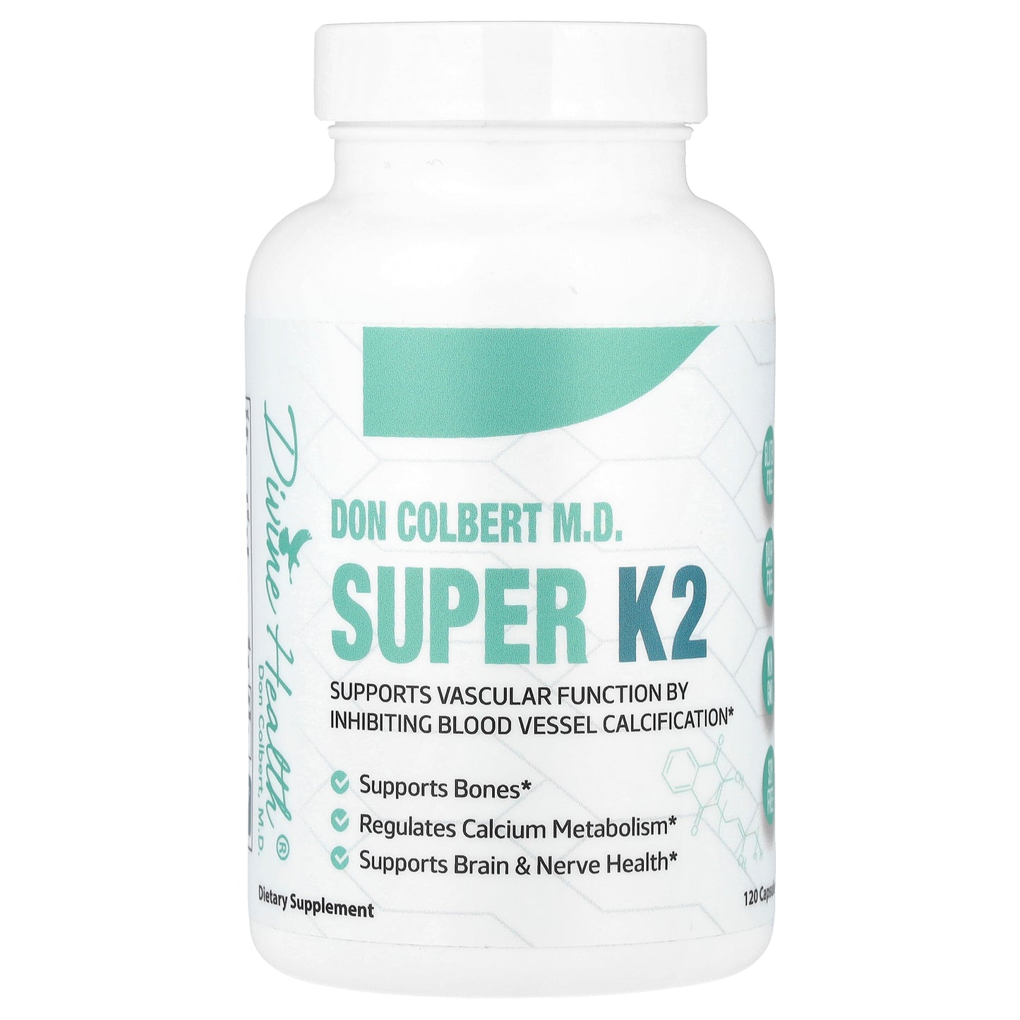 Divine Health, Don Colbert M.D. Super K2, 120 Capsules (200 mcg per Capsule)