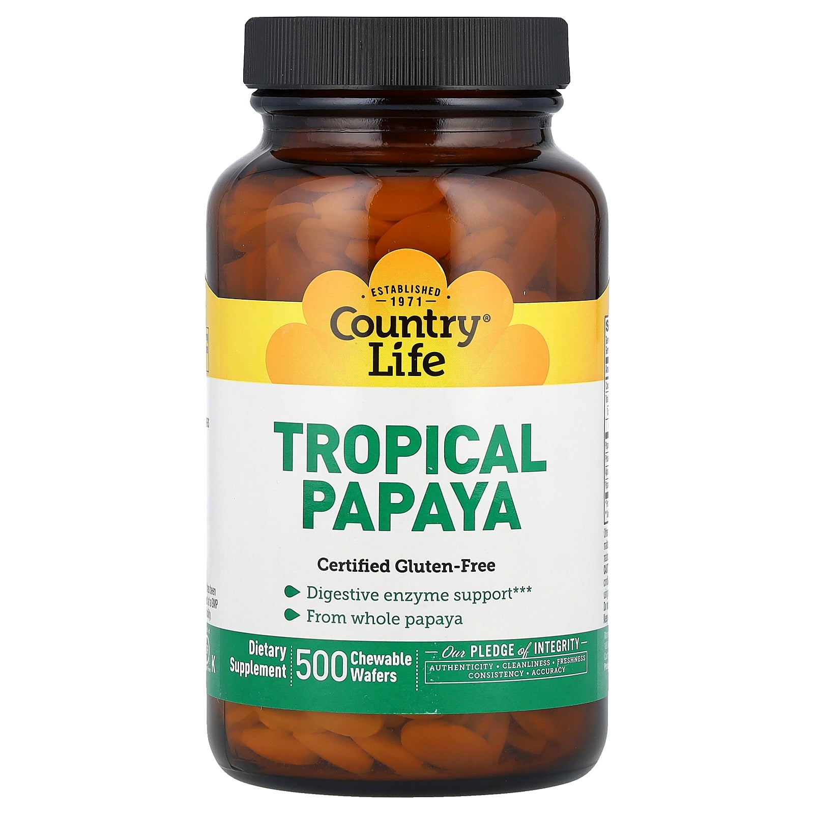 Country Life, Tropical Papaya, 500 Chewable Wafers