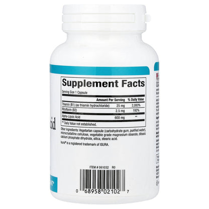 Natural Factors, Alpha-Lipoic Acid with B1 & B2, 60 Vegetarian Capsules
