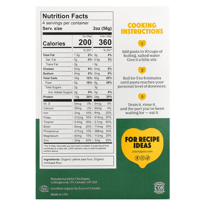 Chickapea, Organic Shells, 8 oz (227 g)