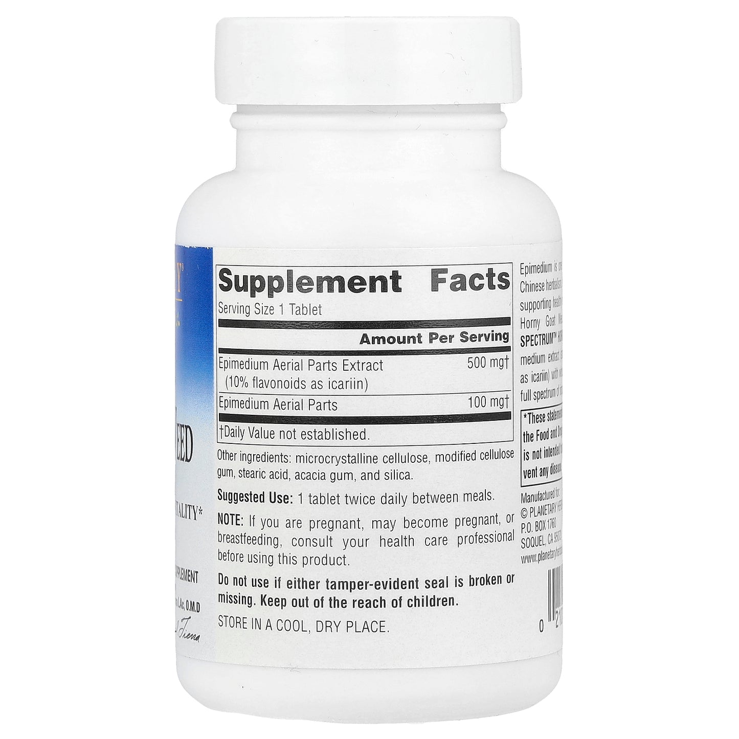 Planetary Herbals, Full Spectrum™ Horny Goat Weed, 90 Tablets