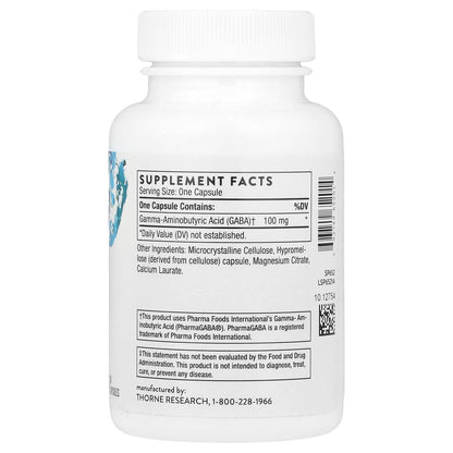 Thorne, PharmaGABA-100, 60 Capsules (100 mg per Capsule)