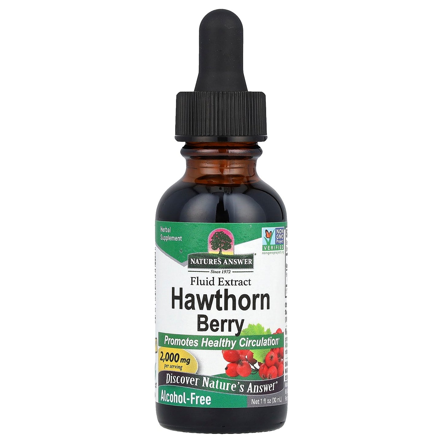 Nature's Answer, Hawthorn Berry, Fluid Extract, Alcohol-Free, 2,000 mg, 1 fl oz (30 mL)