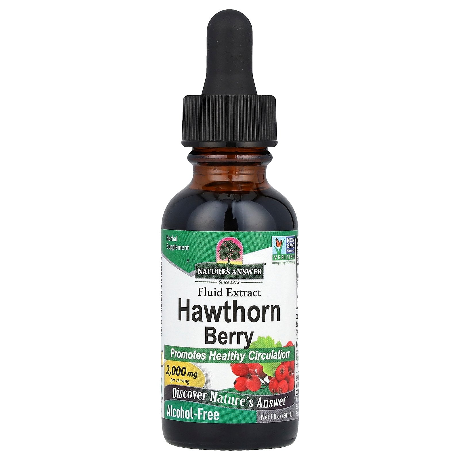 Nature's Answer, Hawthorn Berry, Fluid Extract, Alcohol-Free, 2,000 mg, 1 fl oz (30 mL)