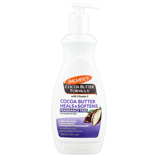 Palmer's, Cocoa Butter Formula® with Vitamin E, Intensive Body Lotion, For Sensitive Skin, Fragrance Free, 13.5 fl oz (400 ml)