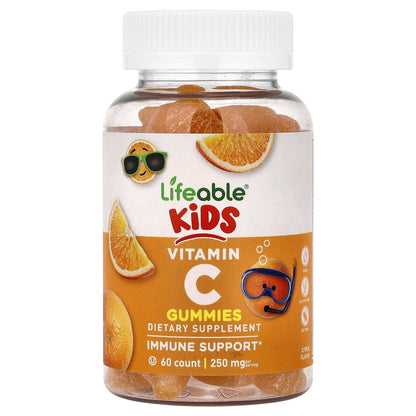 Lifeable, Kids Vitamin C Gummies, Natural Citrus, 60 Gummies (125 mg per Gummy)