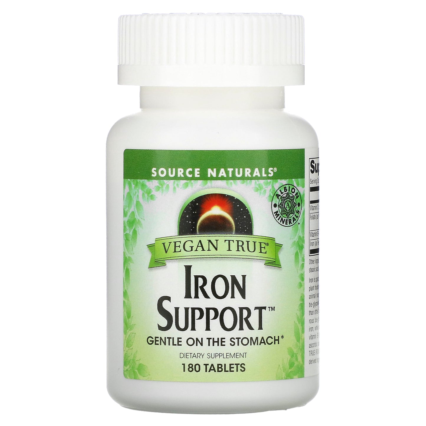 Source Naturals, Vegan True, Iron Support, 180 Tablets