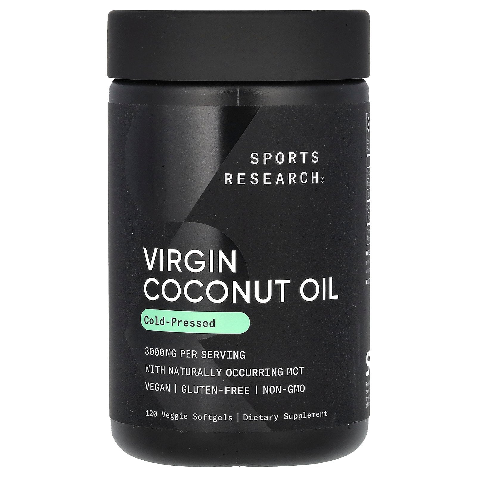 Sports Research, Virgin Coconut Oil, Cold Pressed, 120 Veggie Softgels