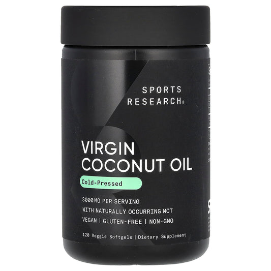 Sports Research, Virgin Coconut Oil, Cold Pressed, 120 Veggie Softgels