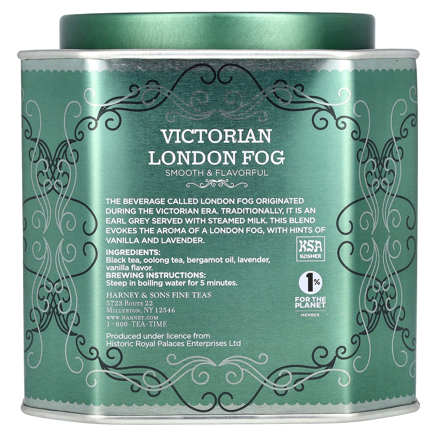 Harney & Sons, Victorian London Fog, Smooth Black Tea With Bright Citrus, Sweet Vanilla & Lavender, 30 Sachets, 2.67 oz (75 g)