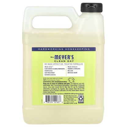 Mrs. Meyers Clean Day, Hand Soap Refill, Lemon Verbena, 33 fl oz (975 ml)