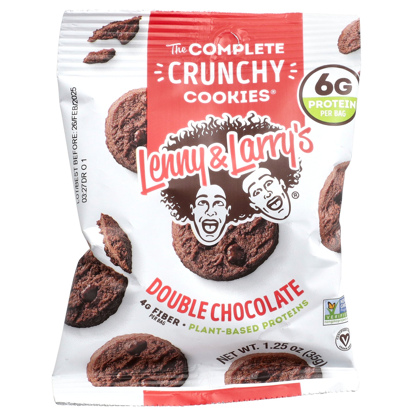 Lenny & Larry's, The Complete Crunchy Cookies®, Double Chocolate, 12 Bags, 1.25 oz (35 g) Each