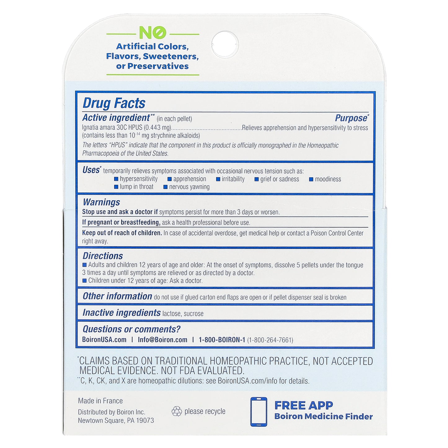 Boiron, Ignatia Amara, Meltaway Pellets, 30C,  3 Tubes, 80 Pellets Each