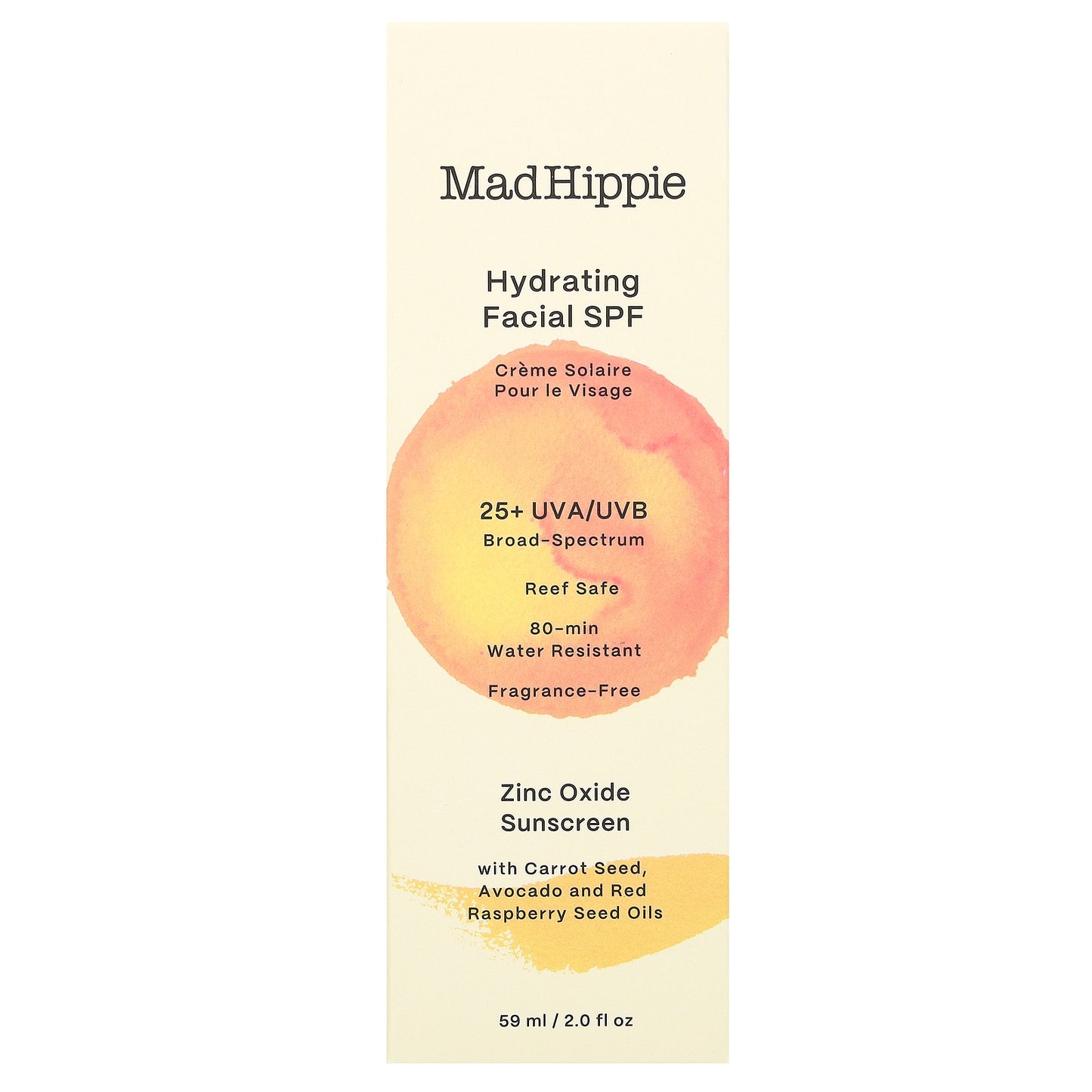 Mad Hippie, Hydrating Facial SPF, Fragrance Free, 2 fl oz (59 ml)