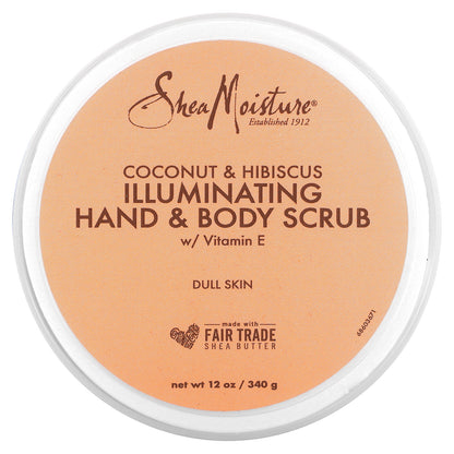 SheaMoisture, Illuminating Hand & Body Scrub With Vitamin E, Coconut & Hibiscus, 12 oz (340 g)