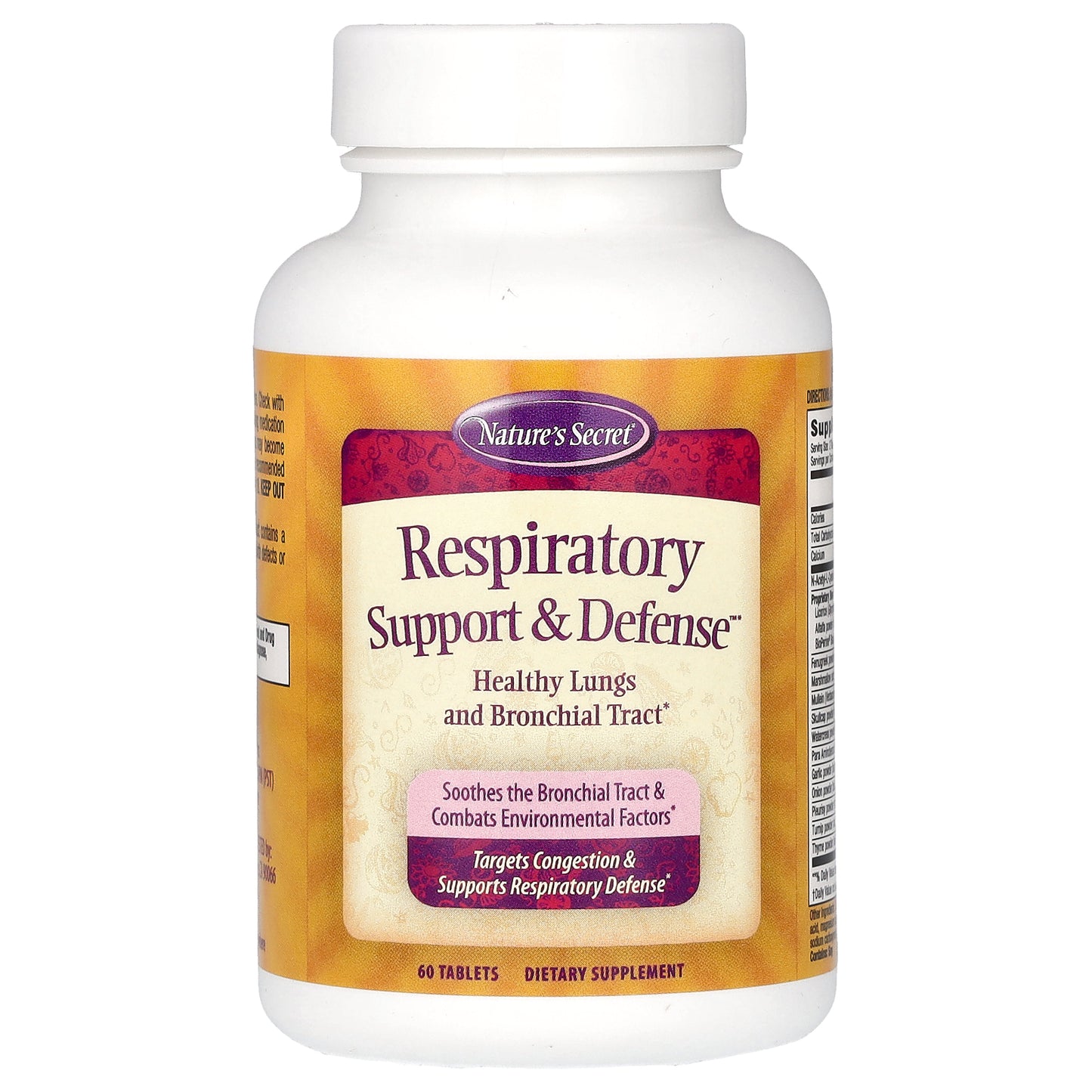 Nature's Secret, Respiratory Support & Defense, 60 Tablets