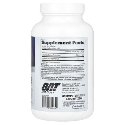 GAT, L-Arginine, 180 Tablets