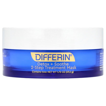 Differin, Detox + Soothe, 2-Step Treatment Beauty Mask, 1.75 oz (49.6 g)