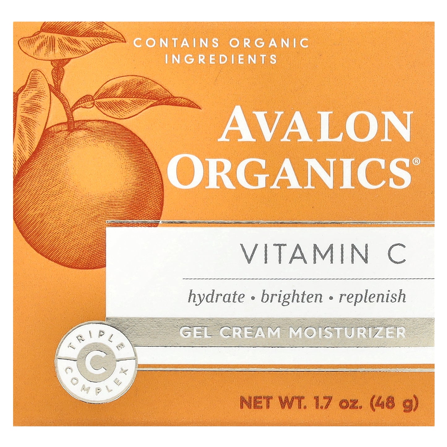 Avalon Organics, Vitamin C, Gel Cream Moisturizer, 1.7 oz (48 g)