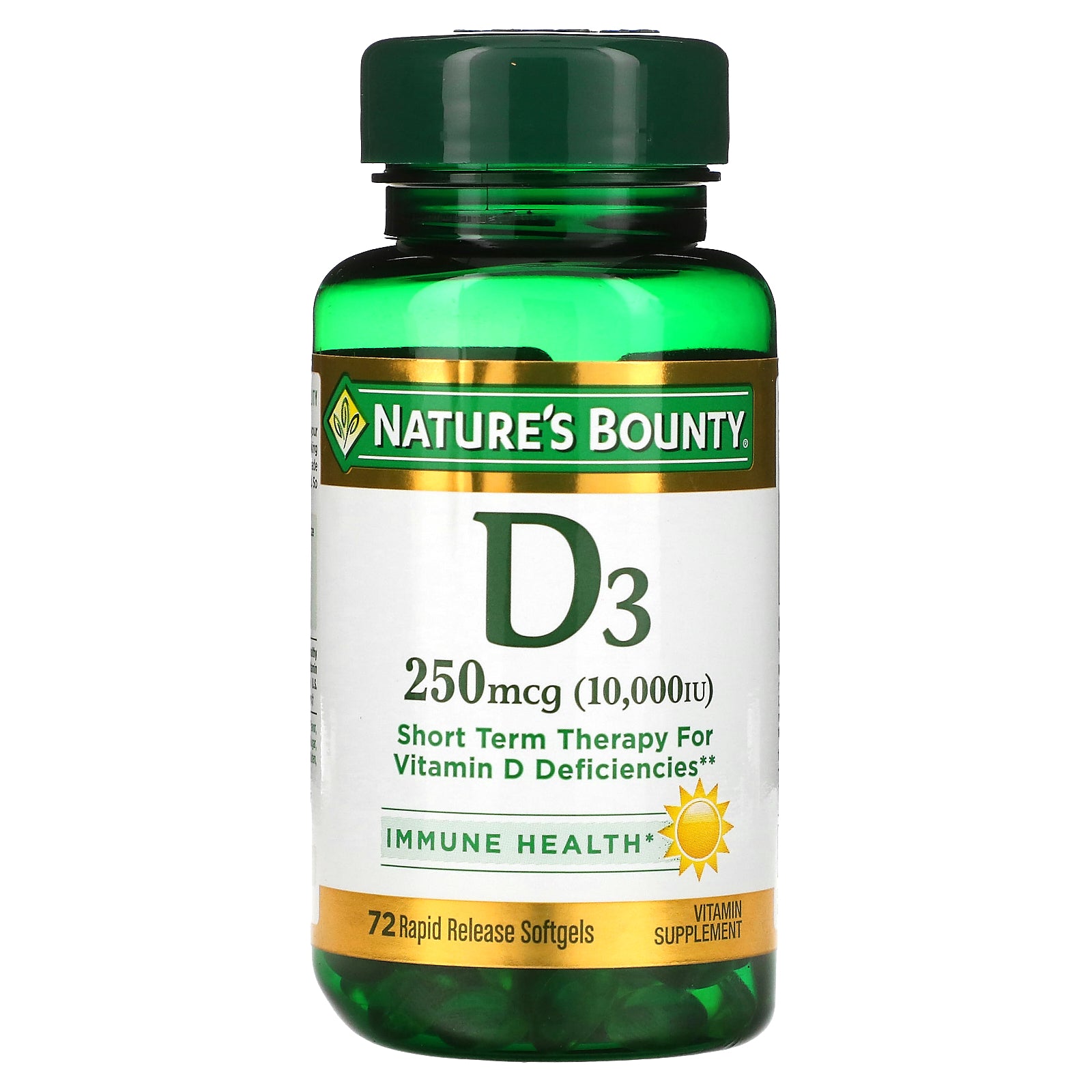 Nature's Bounty, D3, 250 mcg (10,000 IU), 72 Rapid Release Softgels