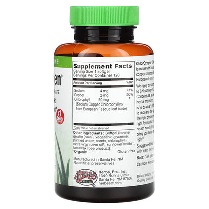 Herbs Etc., ChlorOxygen®, Chlorophyll Concentrate, 120 Softgels