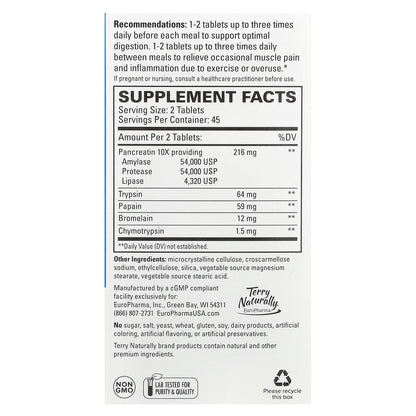 Terry Naturally, Clinical Digestive Enzymes , 90 Tablets