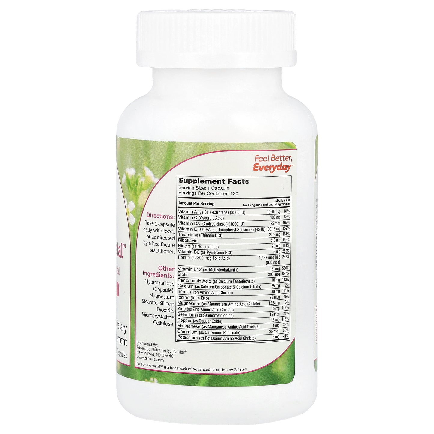Zahler, Total One Prenatal™, Essential Once-Daily Prenatal, 120 Capsules