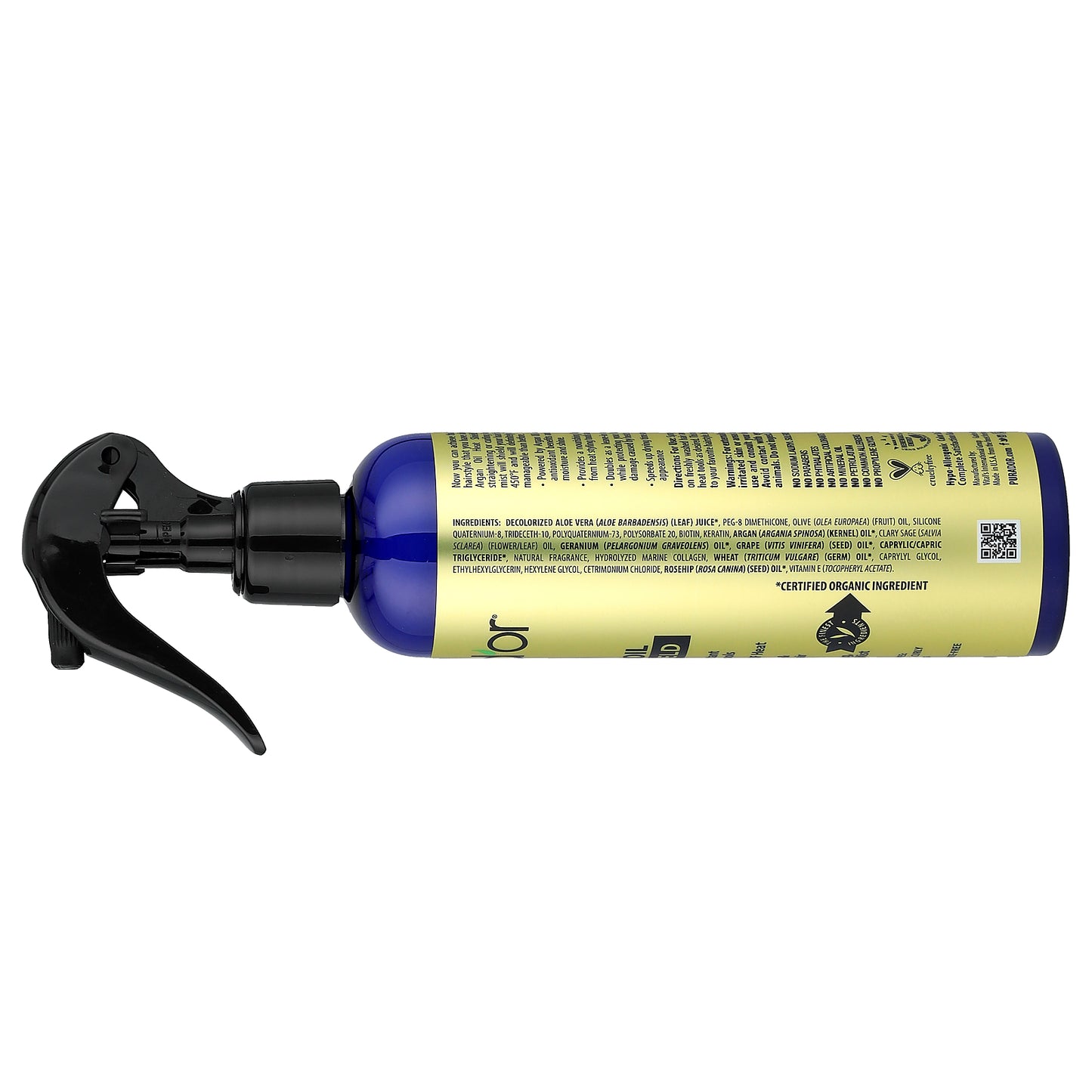 Pura D'or, Argan Oil Heat Protectant Spray, For All Hair Types, 8 fl oz (237 ml)