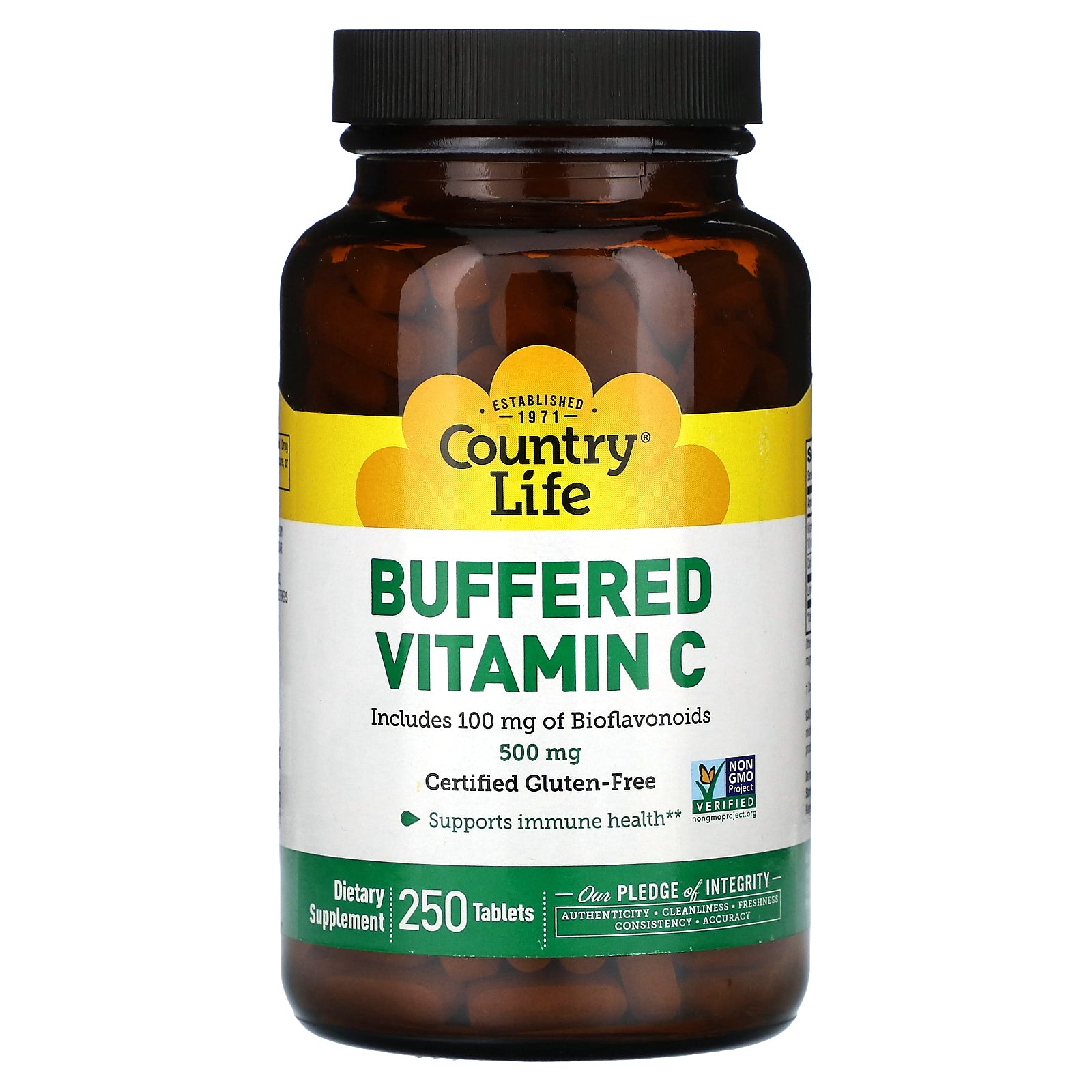 Country Life, Buffered Vitamin C, 500 mg, 250 Tablets