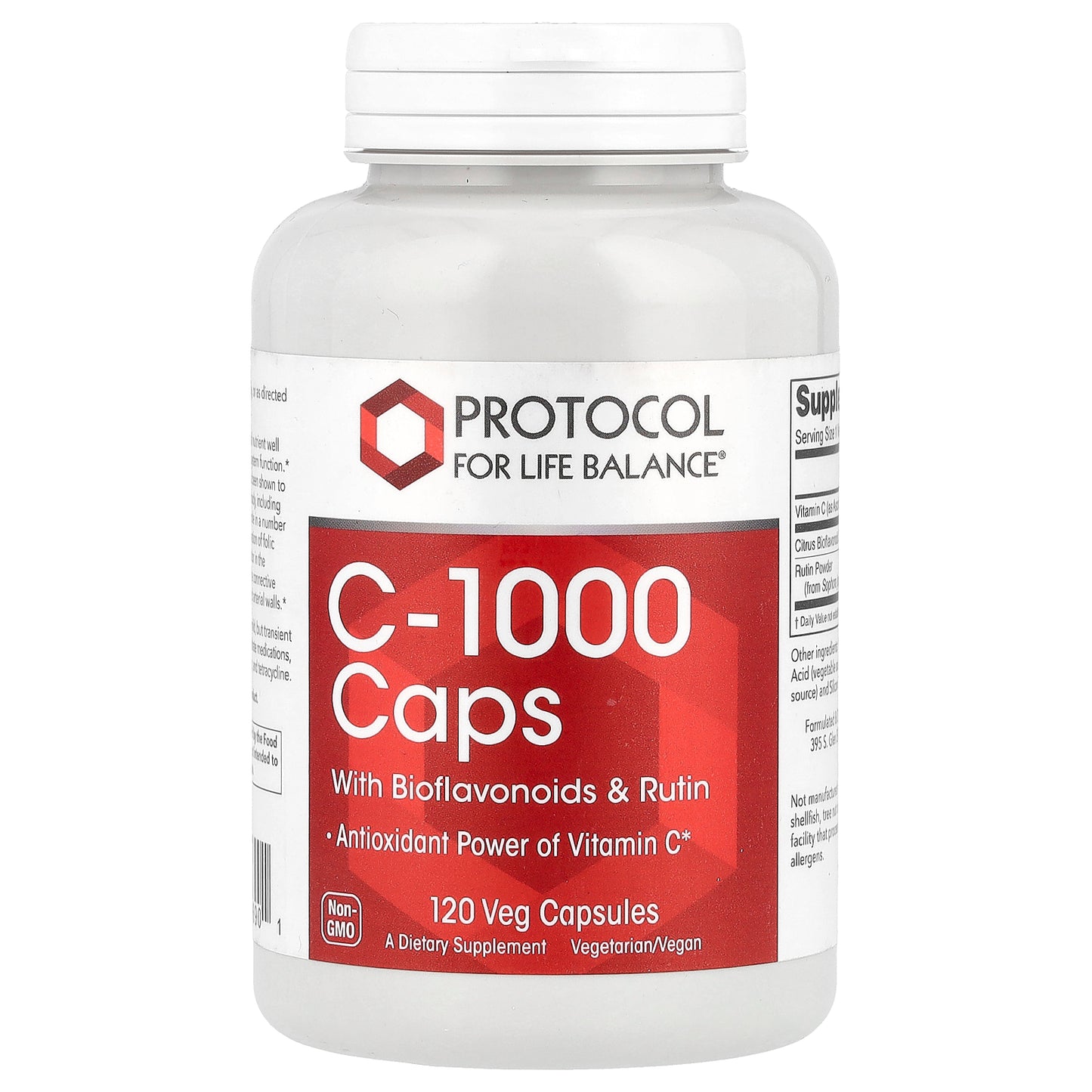 Protocol for Life Balance, C-1000 Caps with Bioflavonoids & Rutin, 120 Veg Capsules