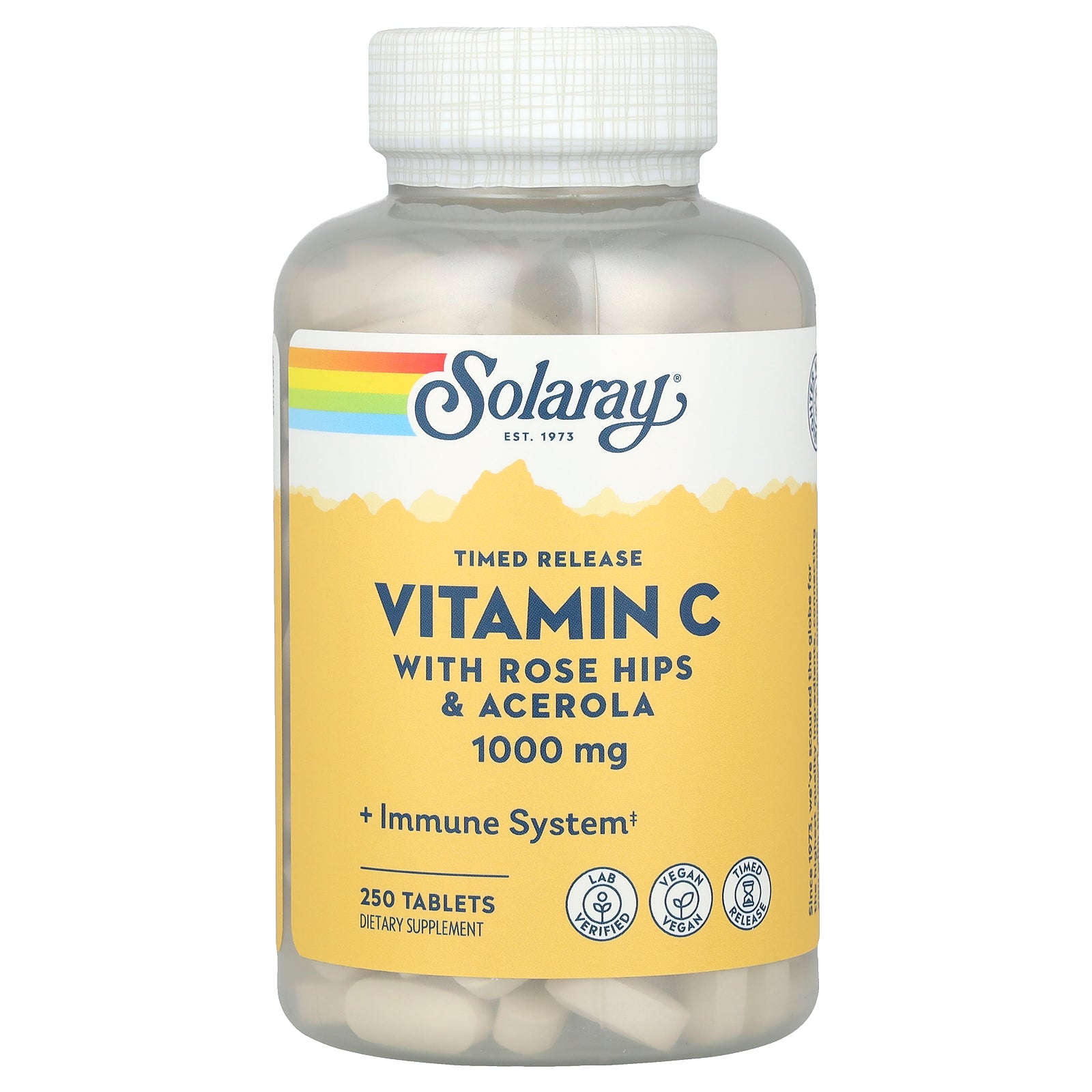 Solaray, Timed Release Vitamin C with Rose Hips & Acerola, 1,000 mg, 250 Tablets