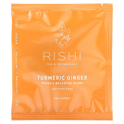 Rishi Tea, Organic Botanical Blend, Turmeric Ginger, Caffeine-Free, 15 Sachets, 1.64 oz (46.5 g)