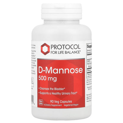 Protocol for Life Balance, D-Mannose, 500 mg , 90 Veg Capsules