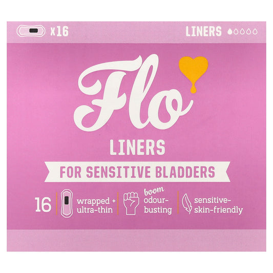 Here We Flo, Liners, For Sensitive Bladders, Ultra-Thin, 16 Liners