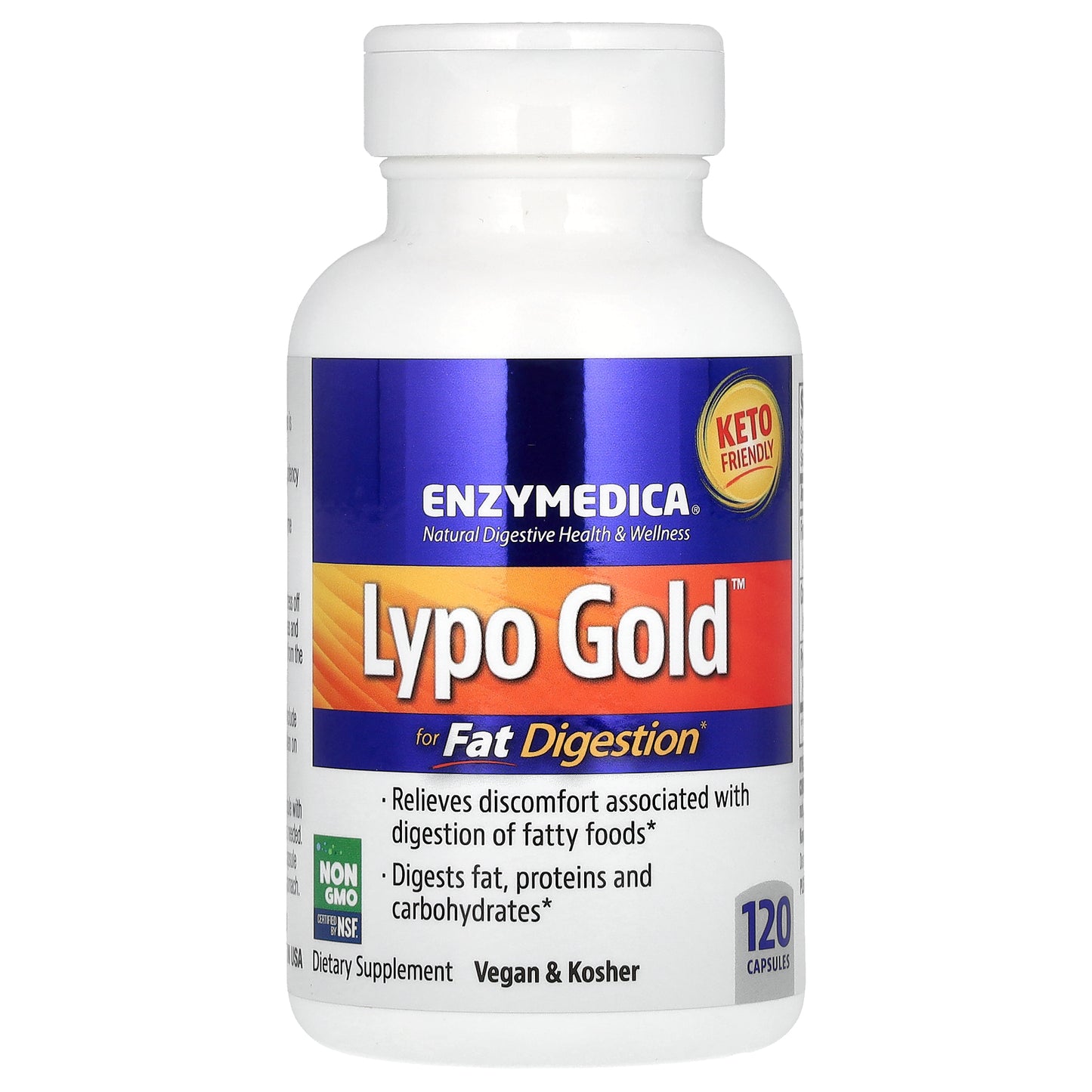 Enzymedica, Lypo Gold, For Fat Digestion, 120 Capsules