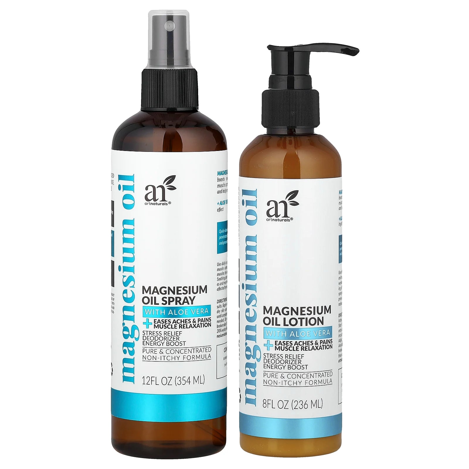 artnaturals, Magnesium Oil Spray & Lotion, 2 Piece Set