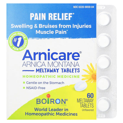 Boiron, Arnicare, Arnica Montana Meltaway Tablets, Unflavored, 60 Meltaway Tablets