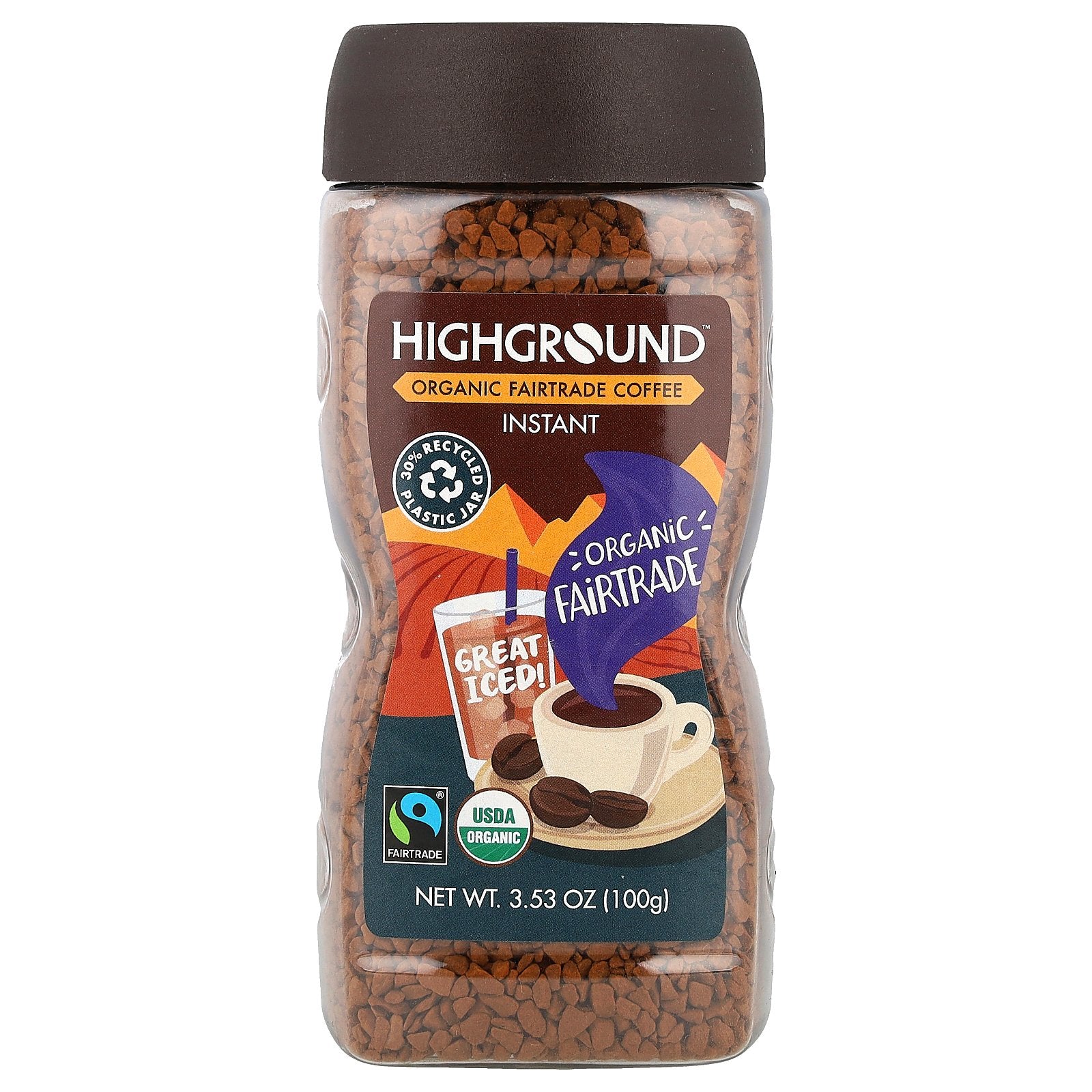 Highground Coffee, Organic Instant Coffee, Medium Roast, 3.53 oz (100 g)