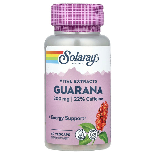 Solaray, Vital Extracts, Guarana, 200 mg, 60 Vegcaps