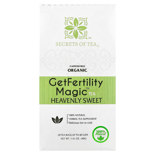 Secrets of Tea, Organic GetFertility Magic™ Tea, Heavenly Sweet, Caffeine Free, 20 Tea Bags, 1.41 oz (40 g)