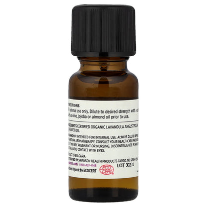 Swanson, Certified Organic Essential Oil, Lavender, 0.5 fl oz (15 ml)