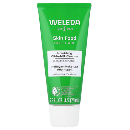 Weleda, Skin Food Face Care, Nourishing Oil-To-Milk Cleanser, 2.5 fl oz (75 ml)