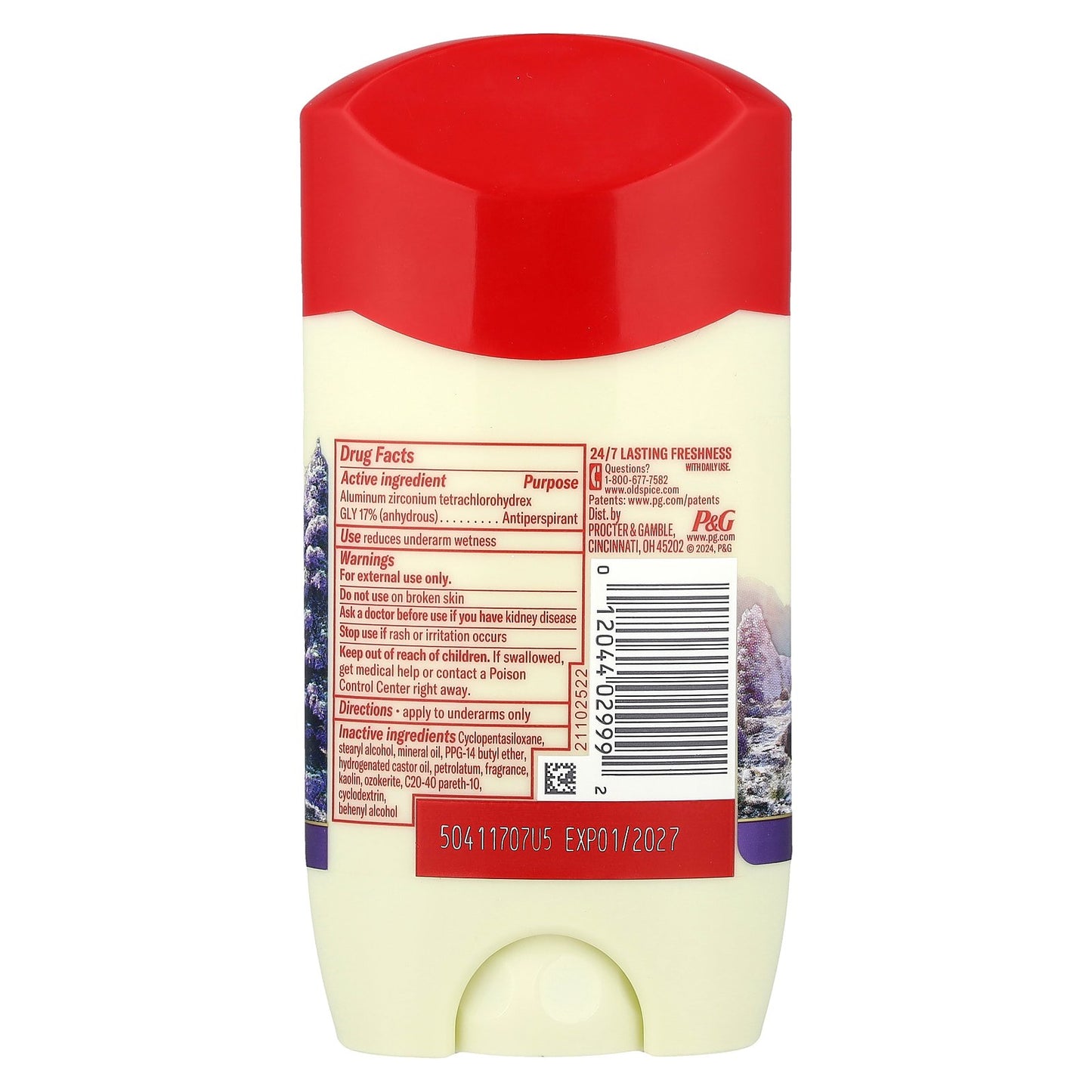 Old Spice, Antiperspirant & Deodorant, Wilderness with Lavender + Spring Water, 2.6 oz (73 g)