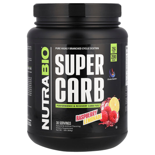 NutraBio, Super Carb, Raspberry Lemonade, 1.8 lb (834 g)