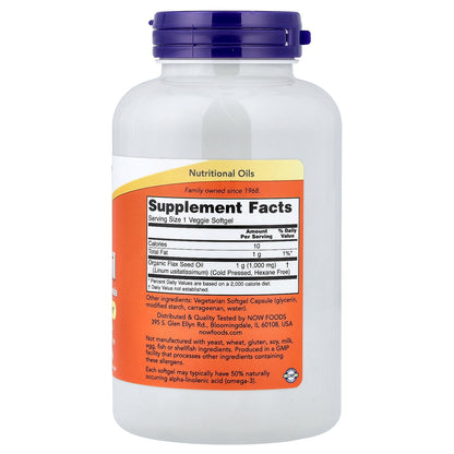 NOW Foods, Flax Oil, 1,000 mg, 120 Veggie Softgels