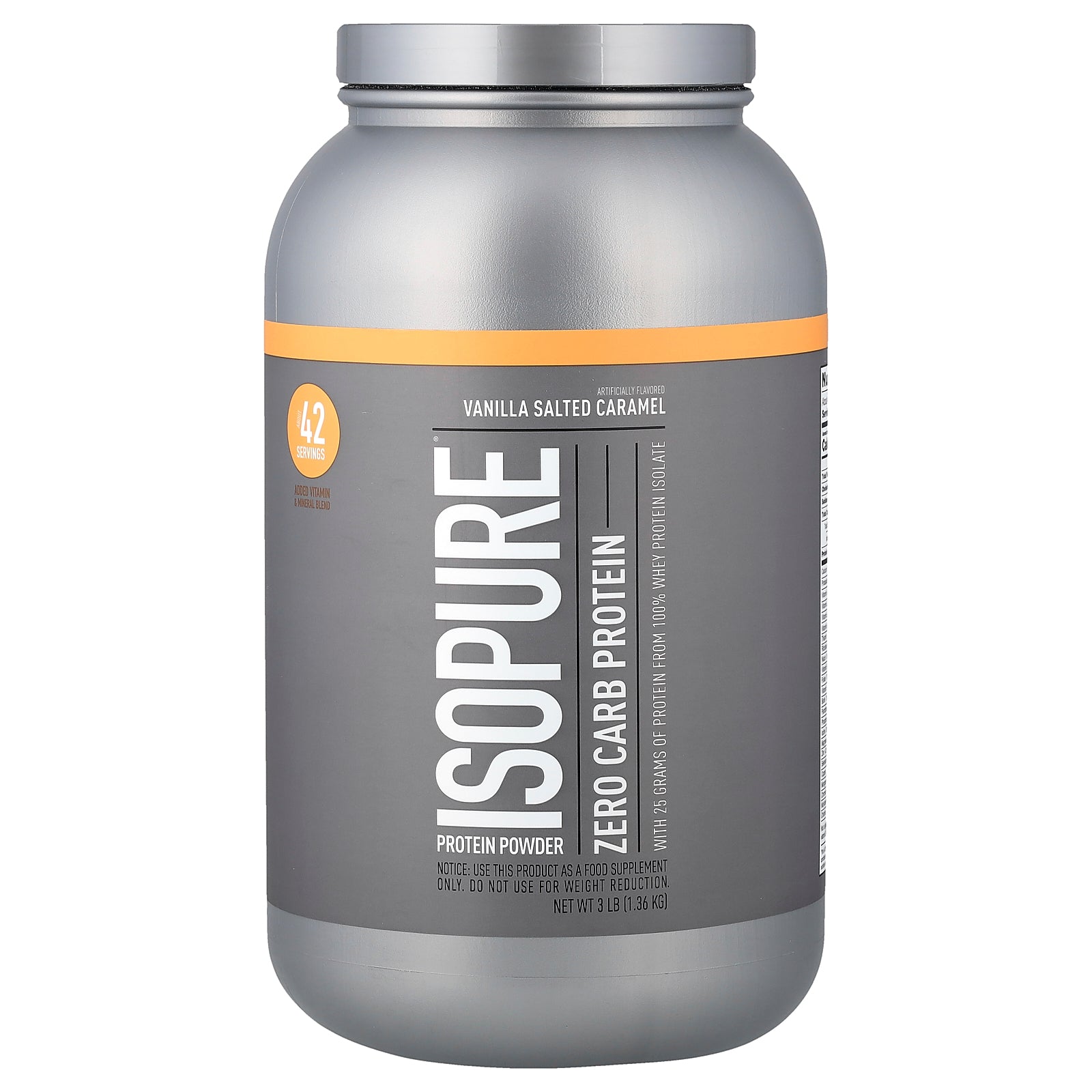 Isopure, Zero Carb Protein Powder, Vanilla Salted Caramel, 3 lb (1.36 kg)