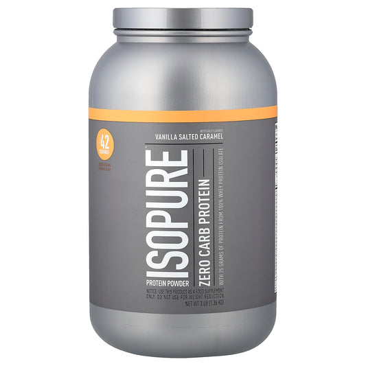 Isopure, Zero Carb Protein Powder, Vanilla Salted Caramel, 3 lb (1.36 kg)