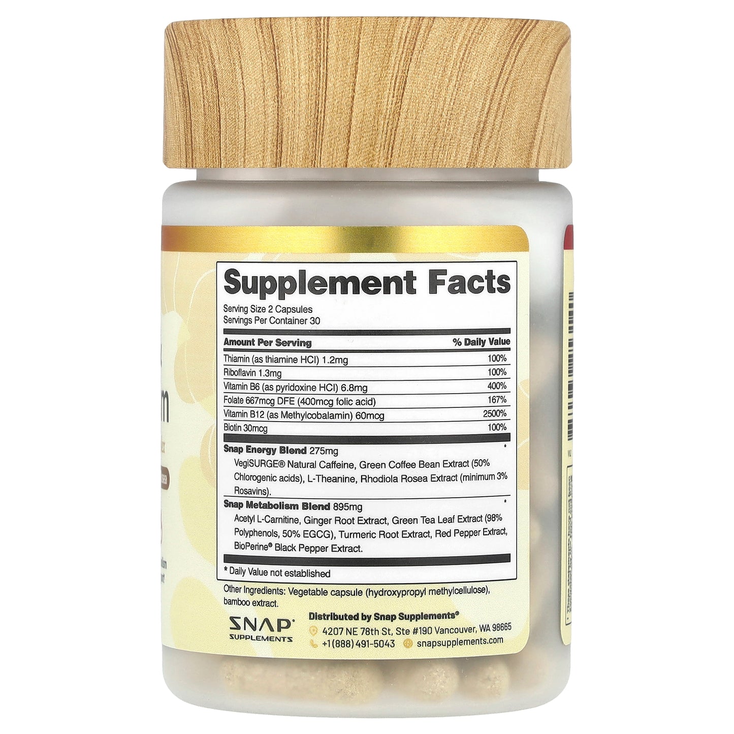 Snap Supplements, Energy & Metabolism, 60 Capsules