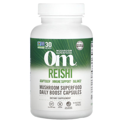 Om Mushrooms, Reishi, 2,000 mg, 90 Vegetable Capsules (667 mg per Capsule )